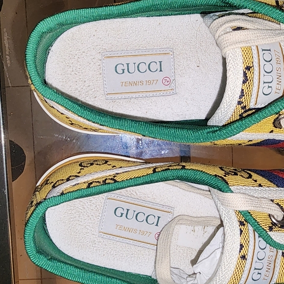 Gucci Yellow and Green Logo Sneakers - Picture 10 of 10